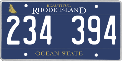 RI license plate 234394