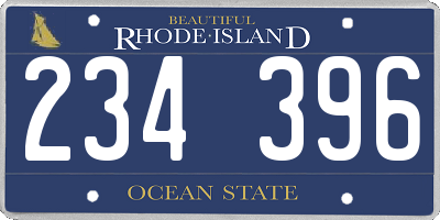 RI license plate 234396