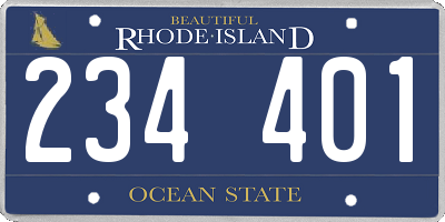 RI license plate 234401