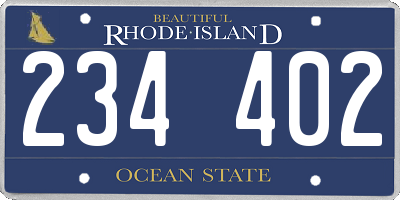 RI license plate 234402