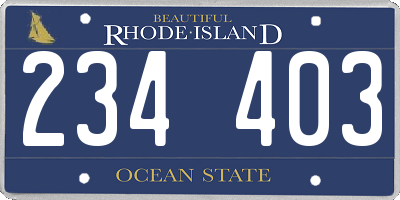 RI license plate 234403