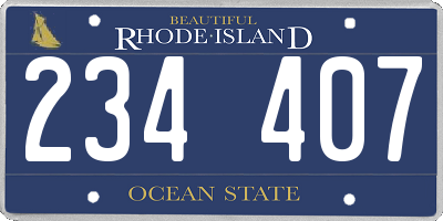 RI license plate 234407