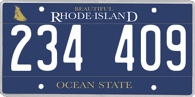 RI license plate 234409