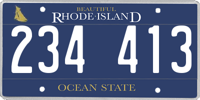 RI license plate 234413