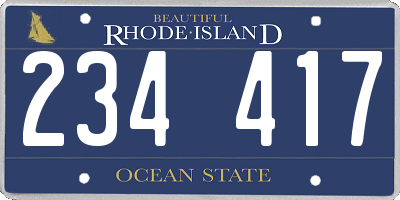 RI license plate 234417