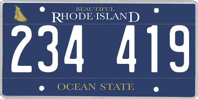 RI license plate 234419