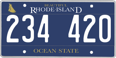 RI license plate 234420