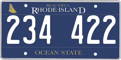 RI license plate 234422
