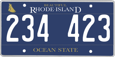 RI license plate 234423