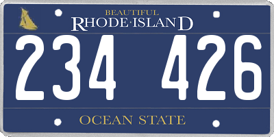 RI license plate 234426