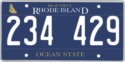 RI license plate 234429