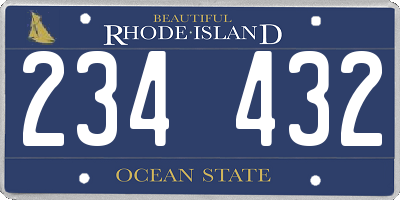RI license plate 234432