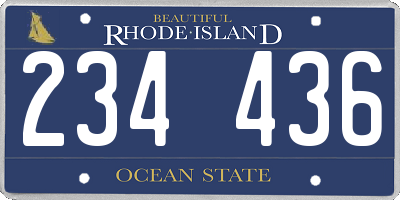 RI license plate 234436