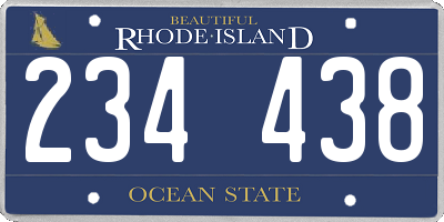 RI license plate 234438