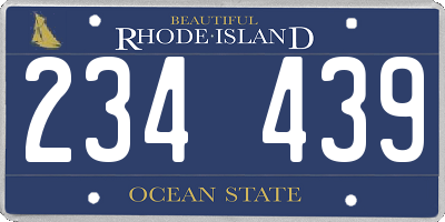 RI license plate 234439