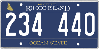 RI license plate 234440