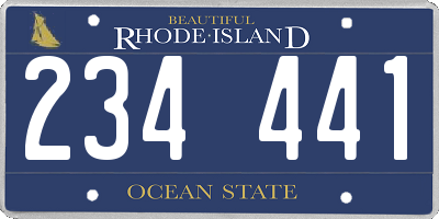 RI license plate 234441