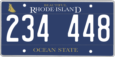 RI license plate 234448