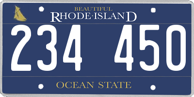RI license plate 234450