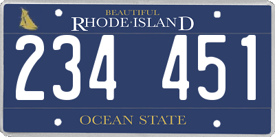 RI license plate 234451