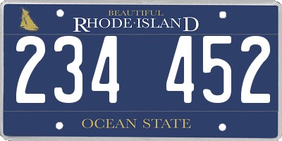 RI license plate 234452