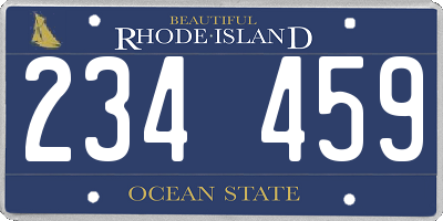 RI license plate 234459