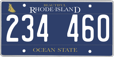 RI license plate 234460