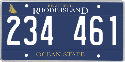 RI license plate 234461