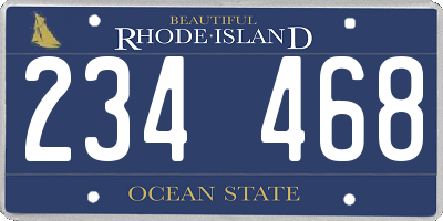 RI license plate 234468