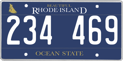 RI license plate 234469
