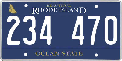 RI license plate 234470