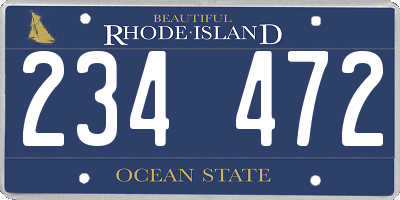 RI license plate 234472