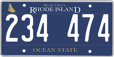 RI license plate 234474