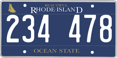 RI license plate 234478