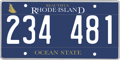 RI license plate 234481