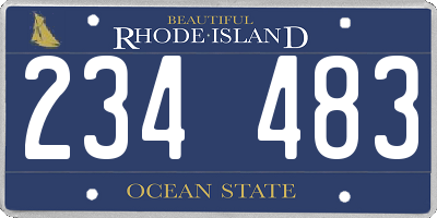 RI license plate 234483
