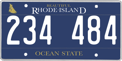 RI license plate 234484