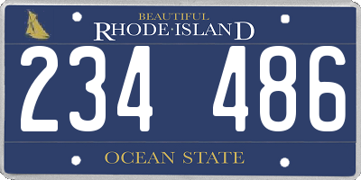 RI license plate 234486