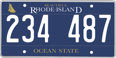 RI license plate 234487