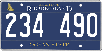RI license plate 234490