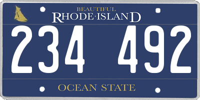 RI license plate 234492