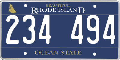 RI license plate 234494