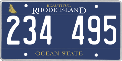 RI license plate 234495