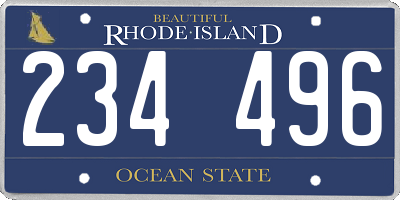 RI license plate 234496