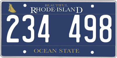 RI license plate 234498