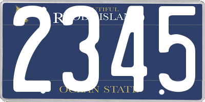 RI license plate 2345