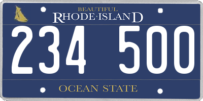 RI license plate 234500