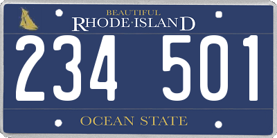RI license plate 234501