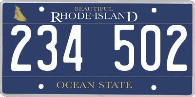 RI license plate 234502
