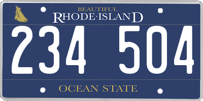 RI license plate 234504